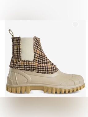 Diemme Balbi Houndstooth Chelsea Boots Lug Sole Italian Designer Duck Boot 38 7